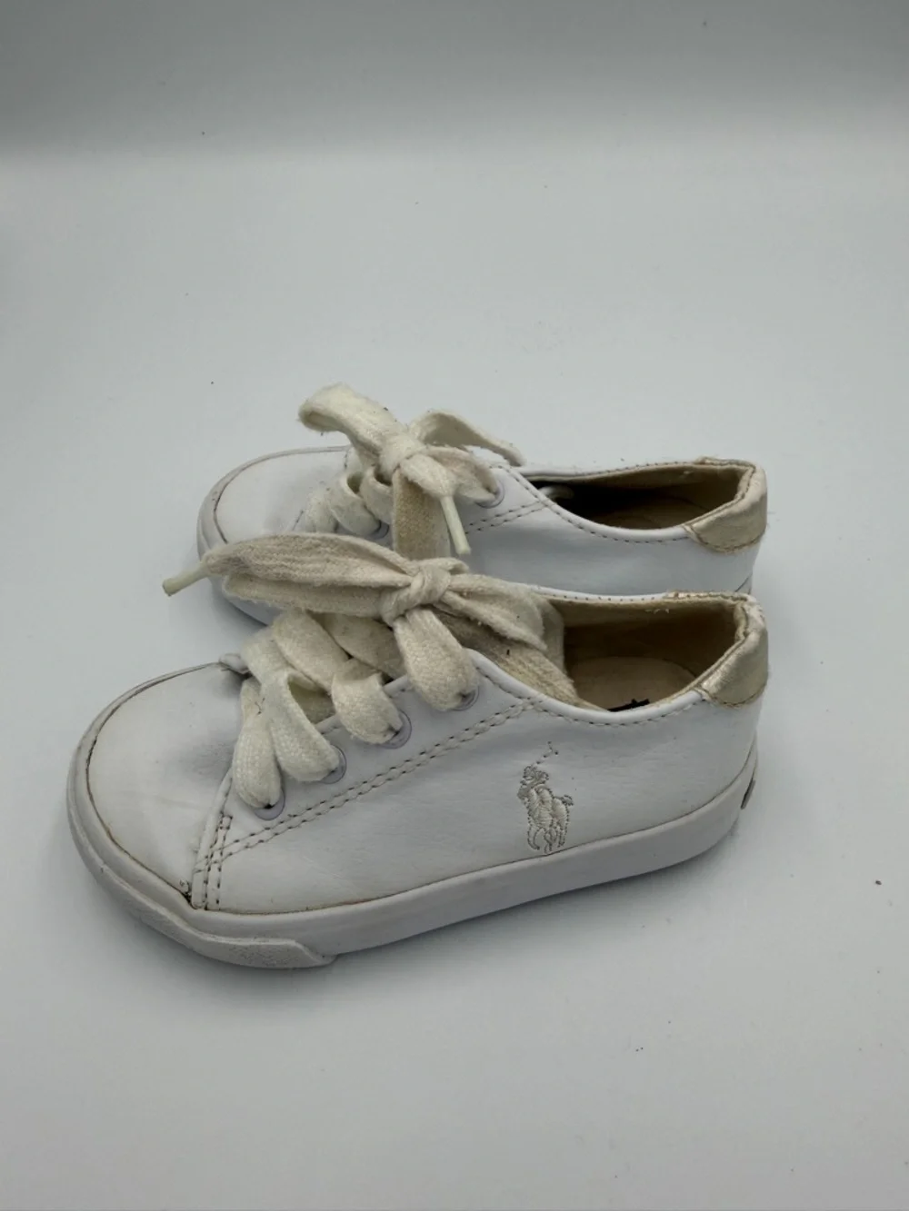Polo by Ralph Lauren Girls Toddler 7 White Lace-Up Sneakers Shoes